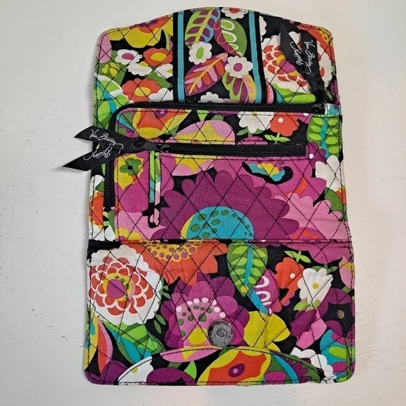 Vera Bradley Long Trifold Wallet Quilted Cotton - Picture 10 of 11